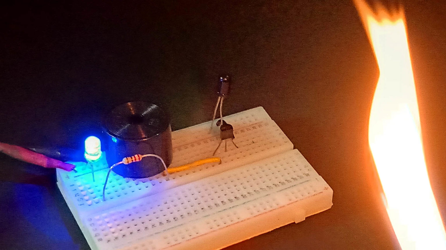 Fire Detector Alarm with BC547 Electronics Projects