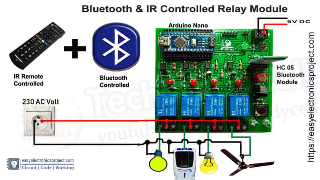 infrared blutooth control relay module