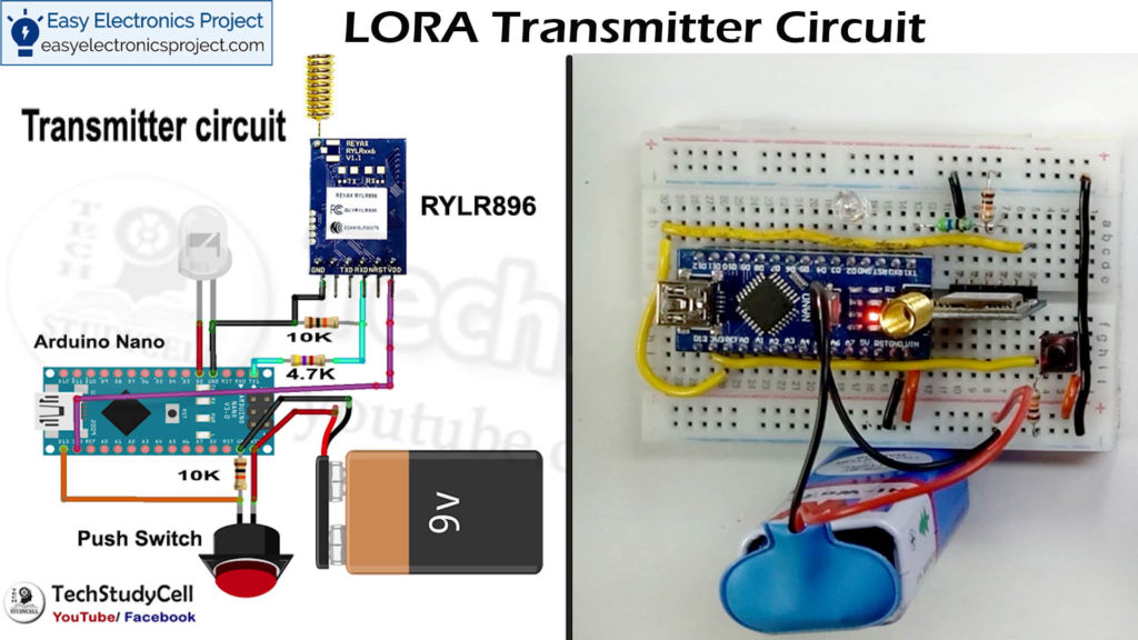 transmitter LoRA and Arduino Control Relay circuit