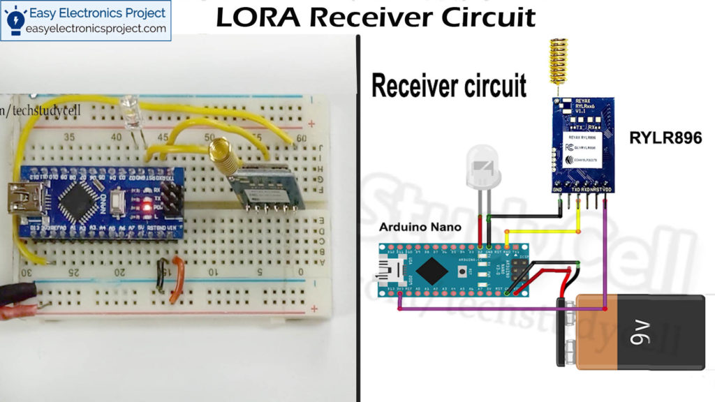 Receiver LoRA and Arduino Control Relay circuit
