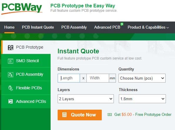 Steps to order from PCBWay