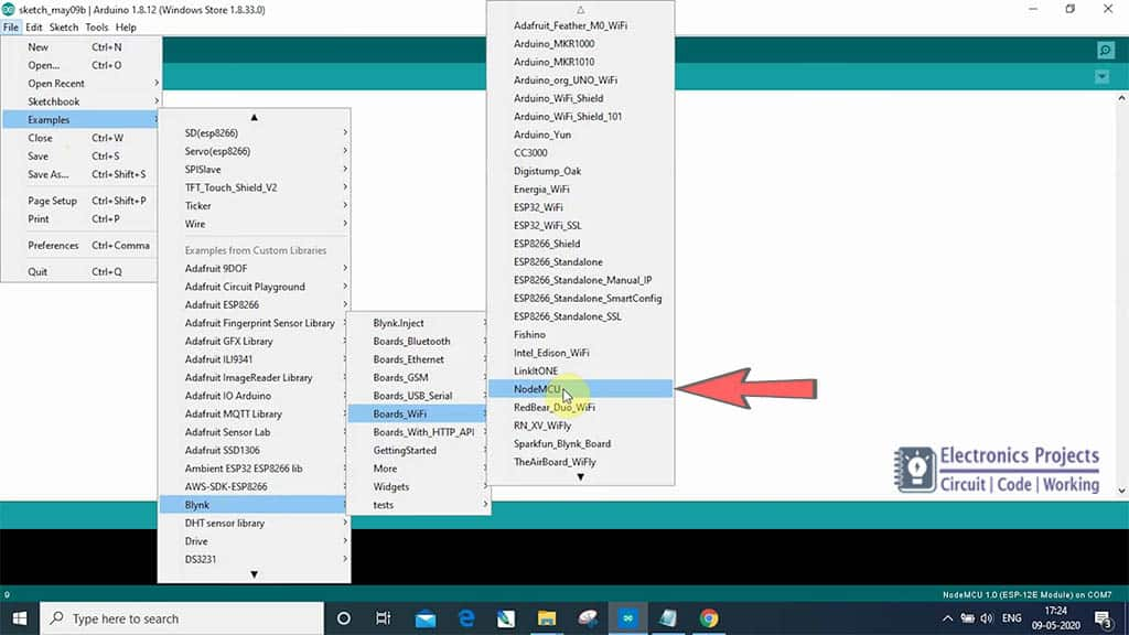 Blynk example sketch for NODEMCU