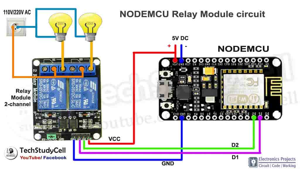 NodeMCU Relay module circuit 2