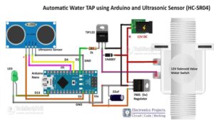 Auto Stop Water Tap using Arduino and HCSR04 - Arduino Projects 2020