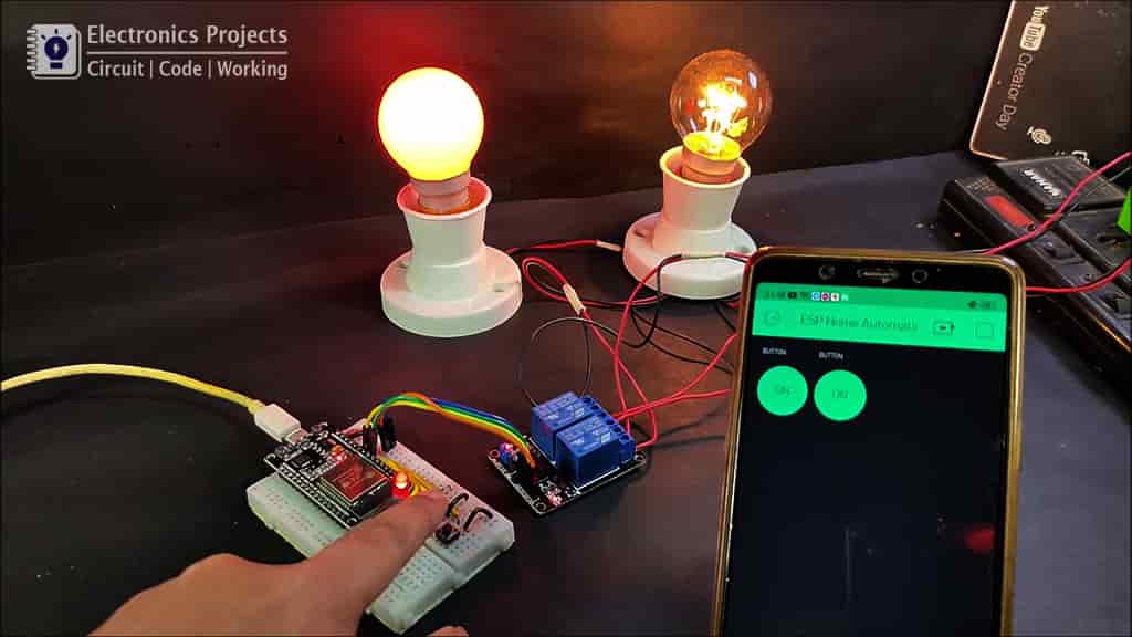 WiFi & Manual with Realtime Feedback ESP32 Home Automation project
