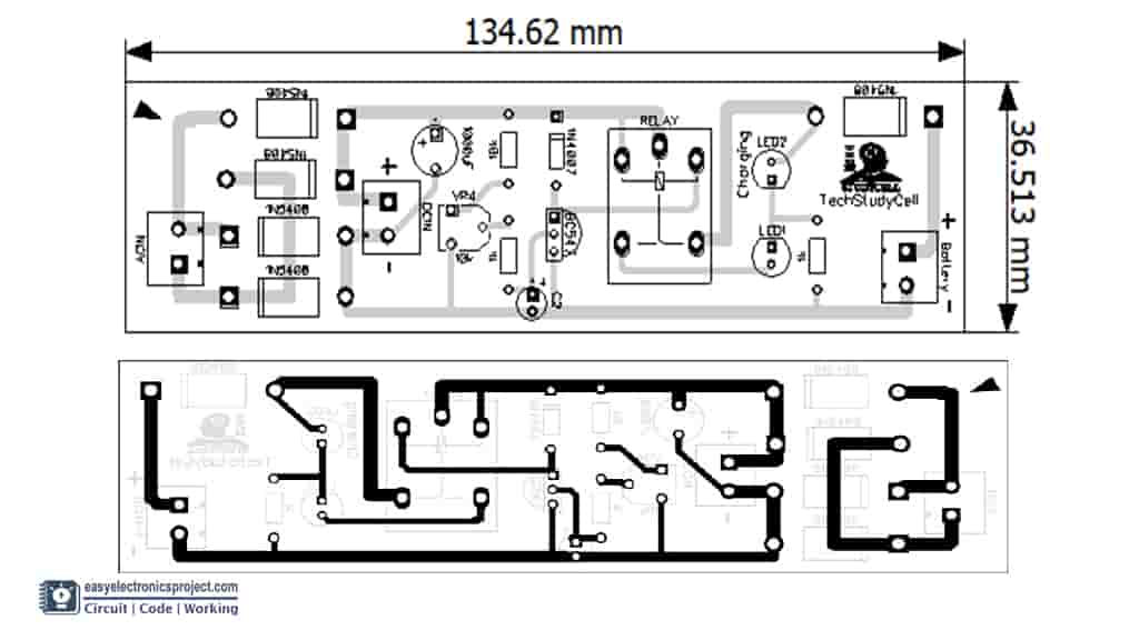 PCB Layout of Automatic battery charger