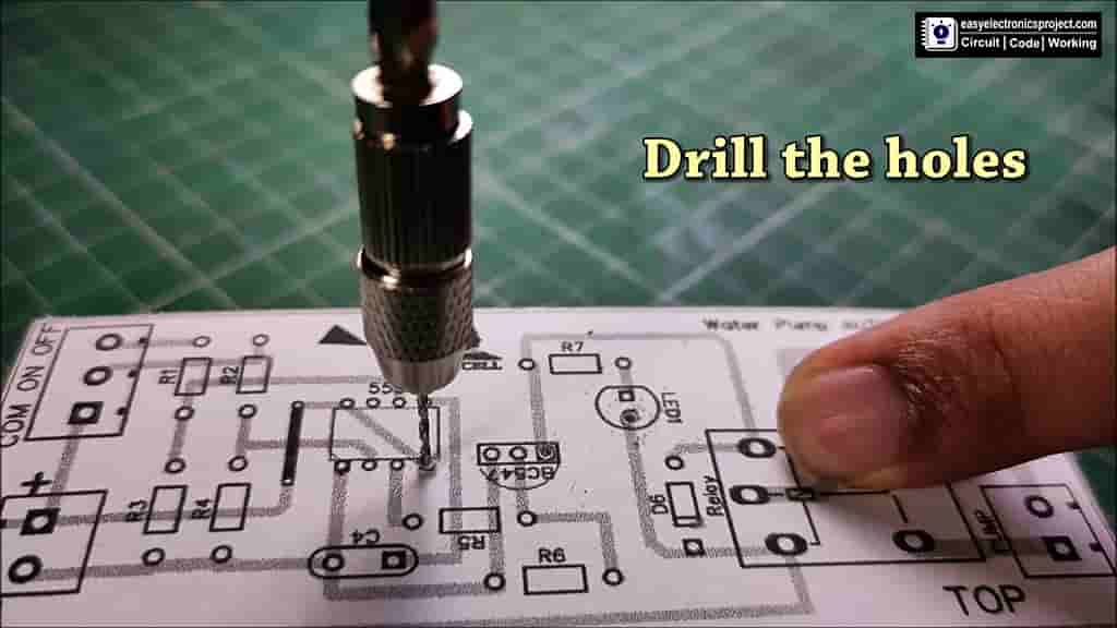 Drill the holes for the components