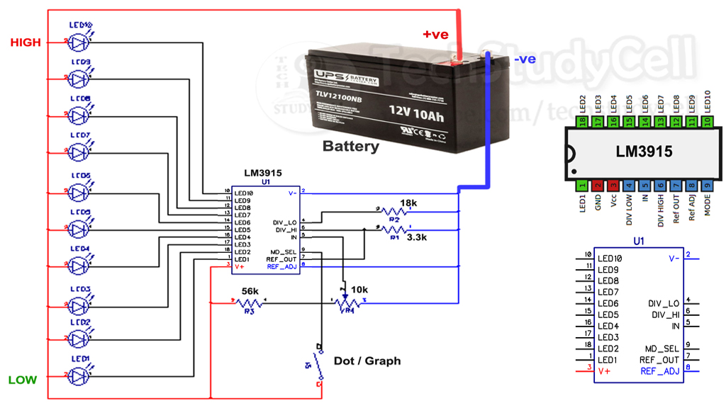 12v battery level indicator arduino