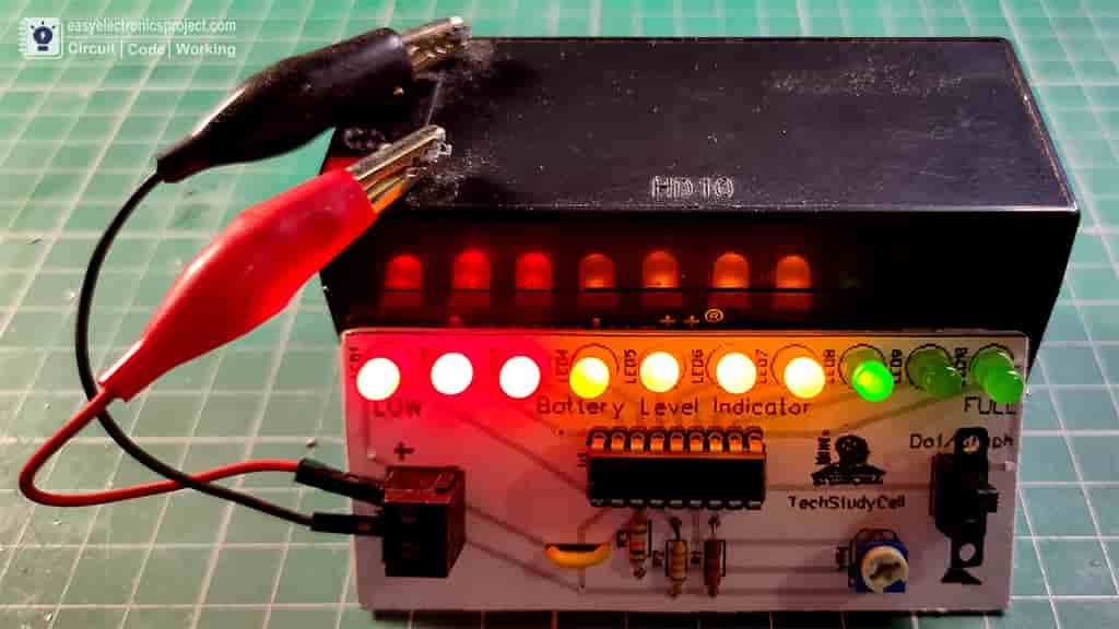 Read more about the article Battery Level Indicator circuit with LM3915