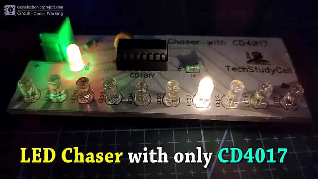 Read more about the article 4017 LED chaser Circuit Diagram with RGB LED