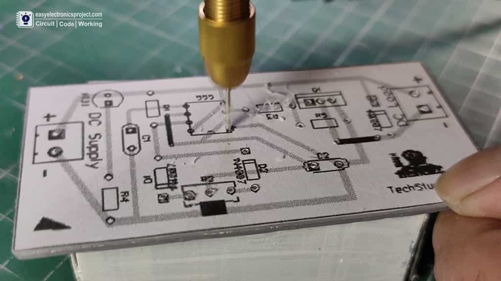 drilling the holes on PCB