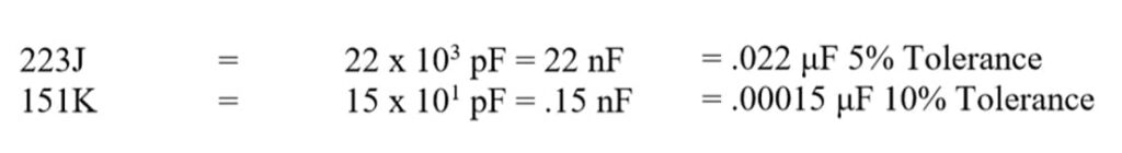 capacitor code chart .011 to .047