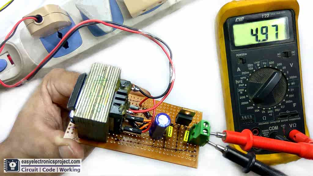 Read more about the article 5V Power Supply Circuit using 7805 Regulator
