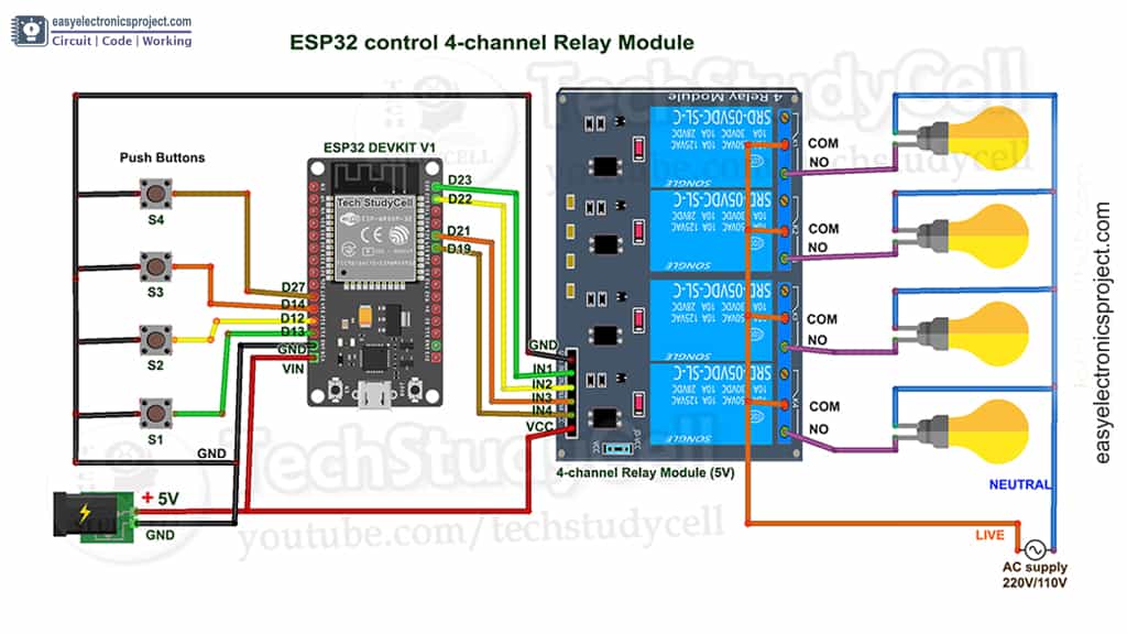 ESP32 Home Automation circuit project