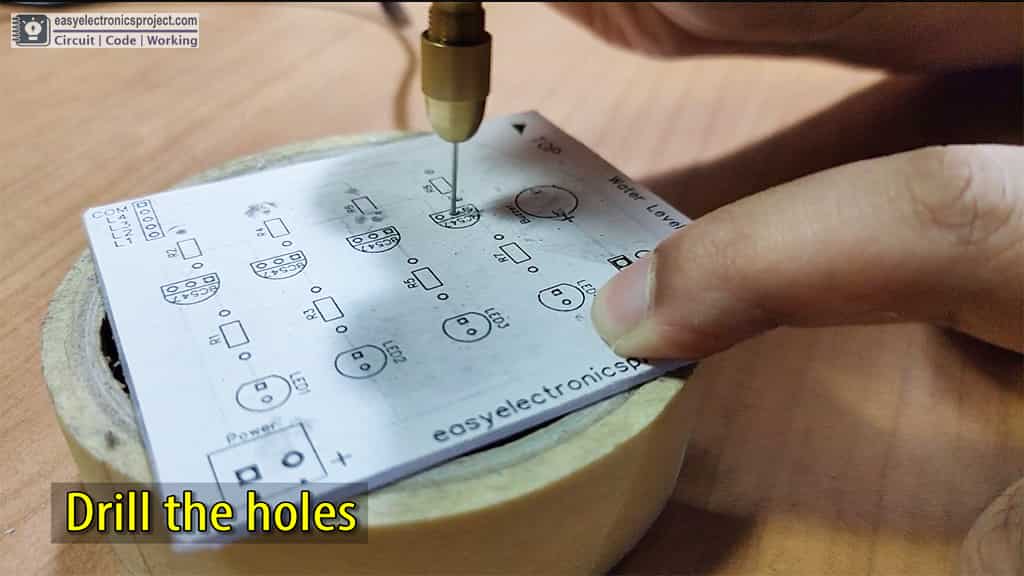 Drill the holes on PCB