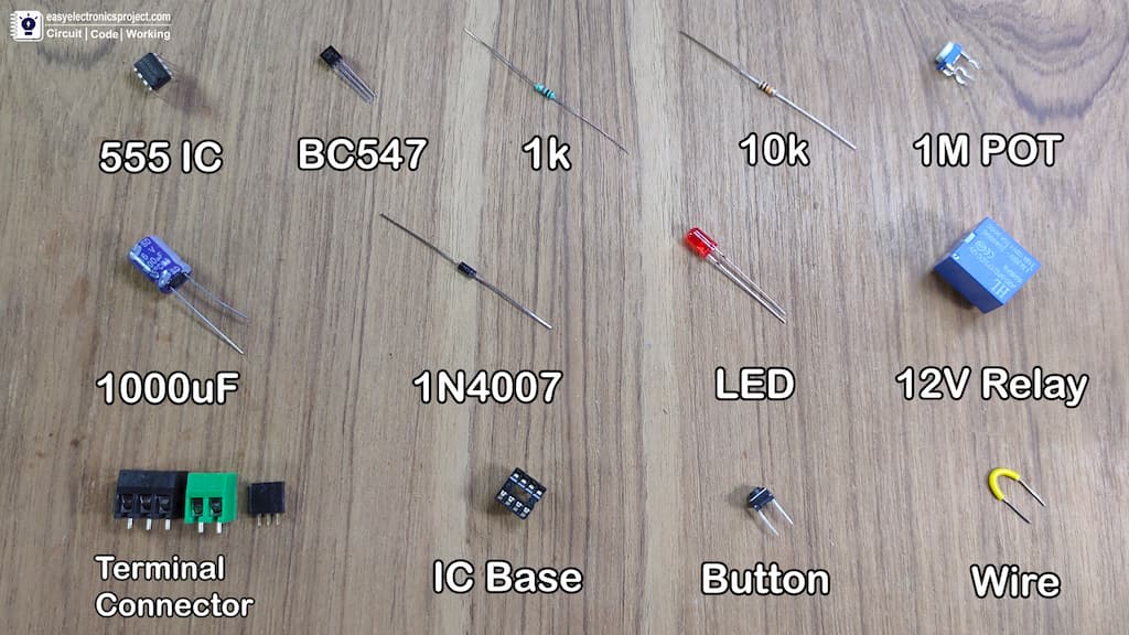 Time Delay Circuit Using 555 Timer