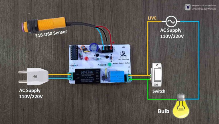 Motion Sensor Light using IR Proximity Sensor & CD4017