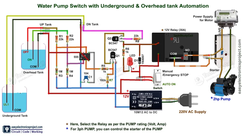 Circuit of Automatic Water Pump Controller