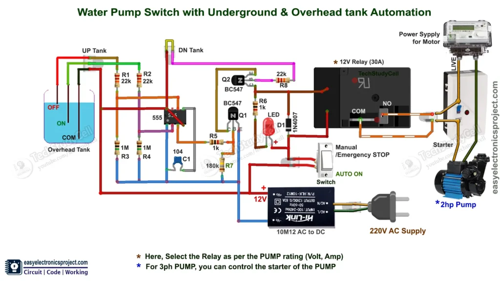 Circuit of Automatic Water Pump Controller