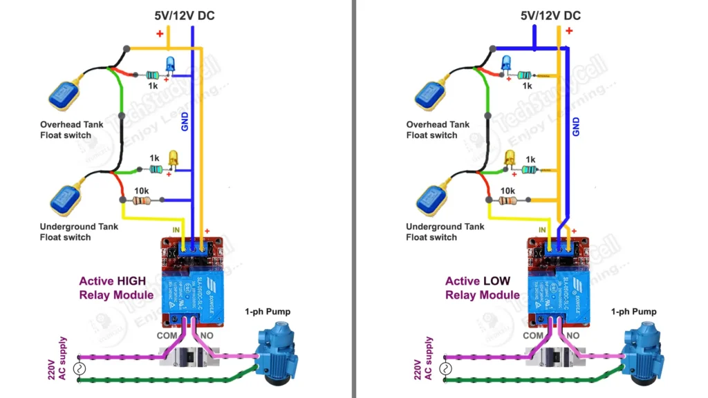 Circuit of the Automatic Water Pump Controller